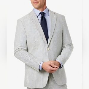 New men's Ralph Lauren  stripe-cotton style classic-fit sport coat, size 42R